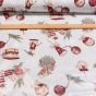 Ubrus PVC s textilním podkladem vánoční 473.1 vánoční ozdoby na béžové, š.140cm (metráž)