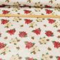 Ubrus PVC s textilním podkladem vánoční N49/01 béžová a červená vánoční růže, š.140cm (metráž)