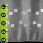 Voálová záclona 29949-2B šedé čtverečky, s olůvkem, bílá (více výšek, v metráži)