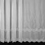 Voálová záclona 26227, vyšívané vlnky, s bordurou, bílá (více výšek, v metráži)