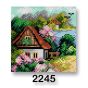 Vyšívací předloha, obrázek na vyšívání 70244/2245, dům jaro 1, zelená, 15x15cm