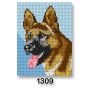 Vyšívací předloha, obrázek na vyšívání 70246/1309 německý ovčák na modré, 18x24cm
