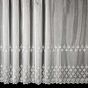 Voálová záclona 124659 vyšívané květy v pruzích, s bordurou, bílá (více výšek, v metráži)