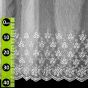 Voálová záclona 124659 vyšívané květy v pruzích, s bordurou, bílá (více výšek, v metráži)