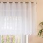 Žakárová vitrážová záclona ALICE 361910, žíhaná, bílá, (více výšek, v metráži)