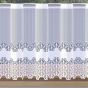Žakárová vitrážová záclona EMILY, květinový vzor, s bordurou, bílá, (více výšek, v metráži)