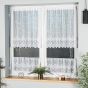 Žakárová vitrážová záclona 31256/001, ornamenty, s bordurou, bílá (více výšek, v metráži)