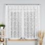 Žakárová záclona 107099/001 květinový vzor, bílá (více výšek, v metráži)