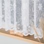 Žakárová záclona 107099/001 květinový vzor, bílá (více výšek, v metráži)
