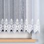 Žakárová záclona 181043 ornamenty, s bordurou, bílá (více výšek, v metráži)