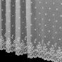 Žakárová záclona 54160/001 lístečky, s bordurou, bílá (více výšek, v metráži)