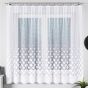 Žakárová záclona ELIŠKA 23147 geometrický vzor, s bordurou, bílá (více výšek, v metráži)