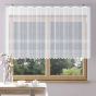Žakárová záclona MADISON, kostičky, s bordurou, bílá, (více výšek, v metráži)