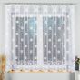 Žakárová záclona NOLA 779/031, květinový vzor, bílá s bordurou (více výšek, v metráži)