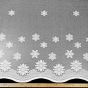 Žakárová záclona VLOČKY 36310 zimní, vánoční vzor, s bordurou, bílá (více výšek, v metráži)