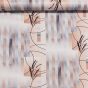 Zatemňovací / termoizolační závěs, blackout 10109/01 šedo-béžové pruhy s větvičkami, šířka 150cm (látka v metráži)