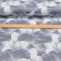 Zatemňovací / termoizolační závěs, blackout 10113/02 šedo-bílé květy, šířka 150cm (látka v metráži)