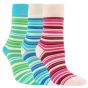 Ponožky zdravotní 1203423, proužky mix, zkrácené, bez gumiček, dámské, 3 páry (více velikostí)