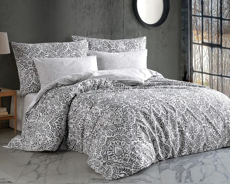 Povlečení HANZADE ČERNÉ, ornamenty, bavlna hladká, 140x200cm + 70x90cm 