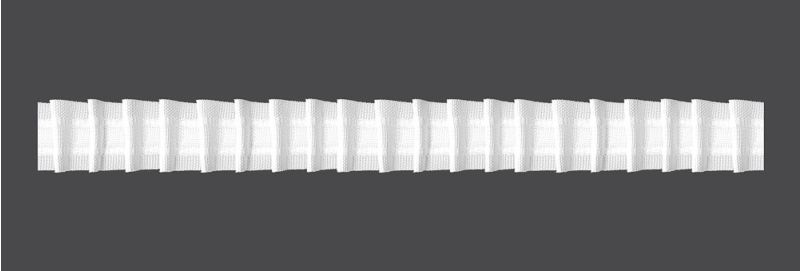 Záclonová řasící páska, stuha F1-200, tužkové sklady, řasení 1:2, bílá, šířka 2,5cm (v metráži)