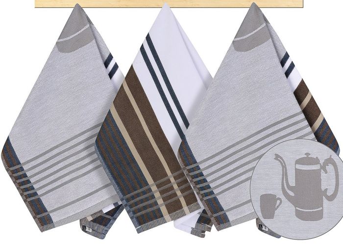 Kuchyňské utěrky 194 ŠEDÁ KONVIČKA, 3 kusy, 50x70cm