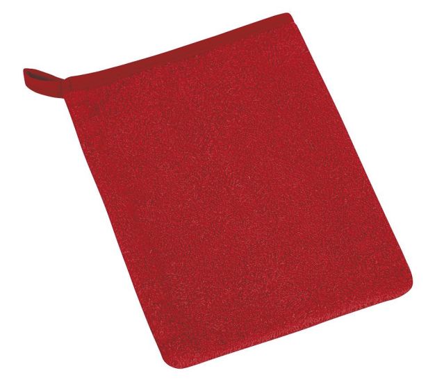 Koupelnová mycí žínka 23/14, bavlněné froté, jednobarevná červená, 17x25cm