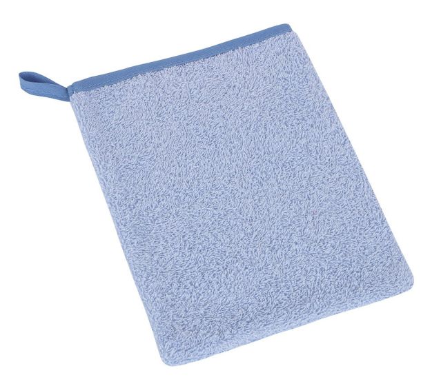 Koupelnová mycí žínka 23/25, bavlněné froté, jednobarevná světle modrá, 17x25cm