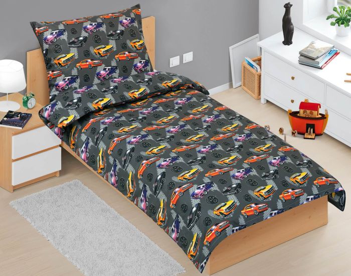 Dětské povlečení CADILLAC ŠEDÁ, bavlna hladká, 140x200cm + 70x90cm 