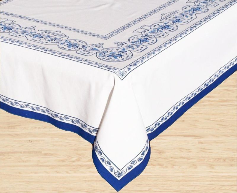 Kuchyňský ubrus CIBULÁK, modrobílý, 120x140cm (obdélník) 