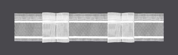 Záclonová řasící páska, stuha U2/Z-200, dva sklady, řasení 1:2, transparentní, šířka 5cm (v metráži)