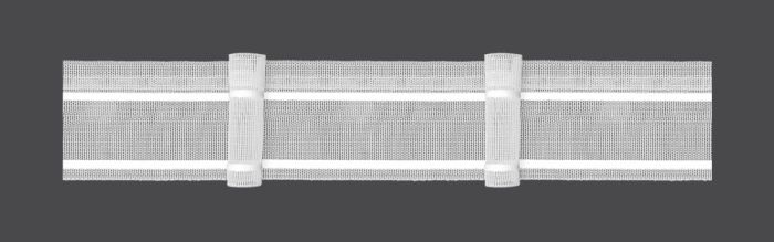 Záclonová řasící páska, stuha U4/Z-150, jeden sklad, řasení 1:1,5, transparentní, šířka 5cm (v metráži)
