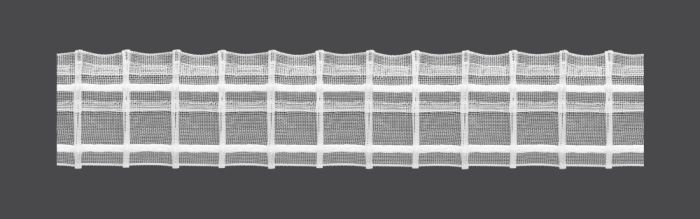 Záclonová řasící páska, stuha Z5/Z-200, tužkové sklady, řasení 1:2, transparentní, šířka 5cm (v metráži)