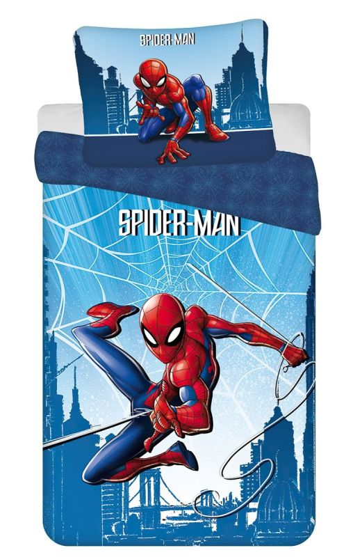 Dětské povlečení SPIDERMAN BLUE 04, modré, bavlna hladká, 140x200cm + 70x90cm