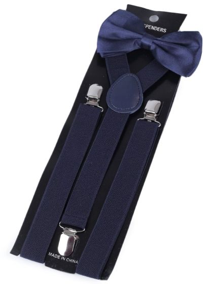 Dětská společenská chlapecká sada, motýlek a šle 650360/02, modrá