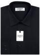 Pánská košile AMJ jednobarevná JDS017, černá, dlouhý rukáv, slim fit