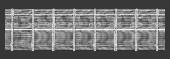Záclonová řasící páska, stuha 2.75.150.2, tužkové sklady, řasení 1:1,5, transparentní, bílý oplet, šířka 7,5cm (v metráži)