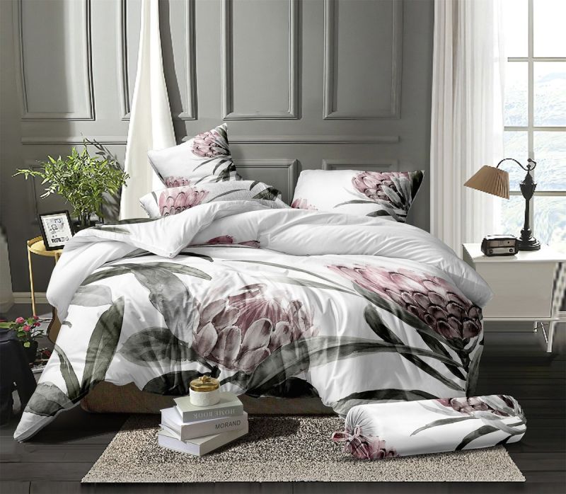 Povlečení BOTANIKA mikroflanel, růžové květy 140x200cm + 70x90cm