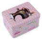 Krabička na šití a jehly, plechová 790322/3, pudrová s puntíky, 9,5 x 12,5 x 6,5cm (obdélník)