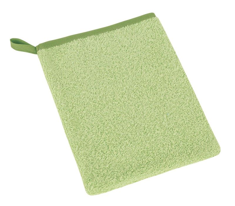 Koupelnová mycí žínka 23/52, bavlněné froté, jednobarevná olivově zelená, 17x25cm
