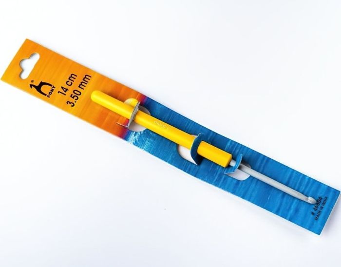 Háček na háčkování PONY, hliník / teflon s plastovou ručkou 46604, velikost 3,5mm, délka 14cm