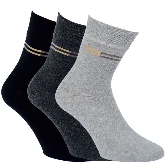Ponožky bavlněné zkrácené 32065, barevné mix, klasické, jemný svěr, pánské, 3 páry (více velikostí)