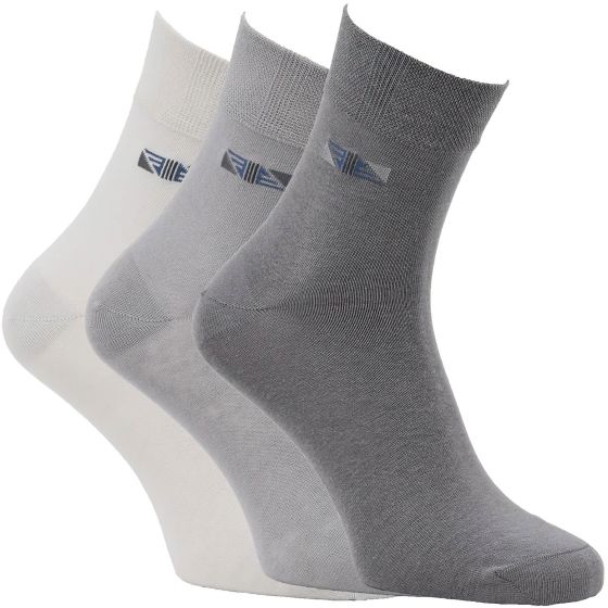 Ponožky bavlněné zkrácené 32066, šedé mix, klasické, jemný svěr, pánské, 3 páry (více velikostí)