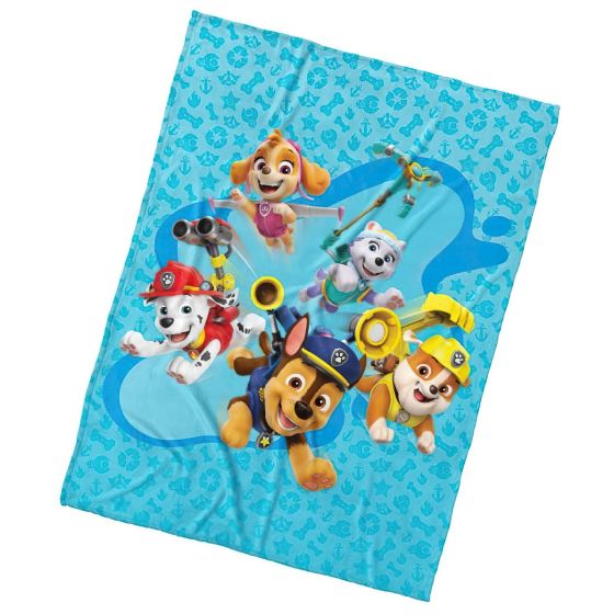 Dětská deka z mikrovlákna (coral fleece) TLAPKOVÁ PATROLA LÉTAJÍCÍ JEDNOTKA, tyrkysová, 150x200cm