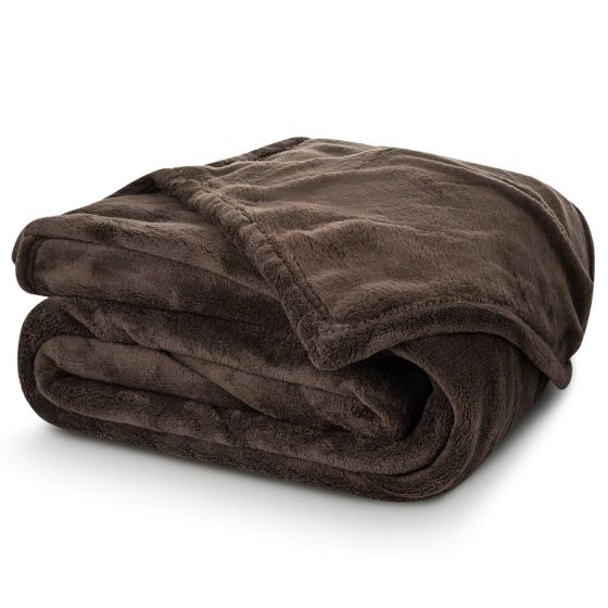 Deka z mikroplyše CORAL FLEECE jednobarevná UNI HNĚDÁ, 150x200cm