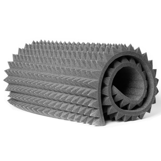 Akustický molitanový panel / protizvuková pěna, jehlany, tmavě šedý, deska 100x200cm (tloušťka 7cm)