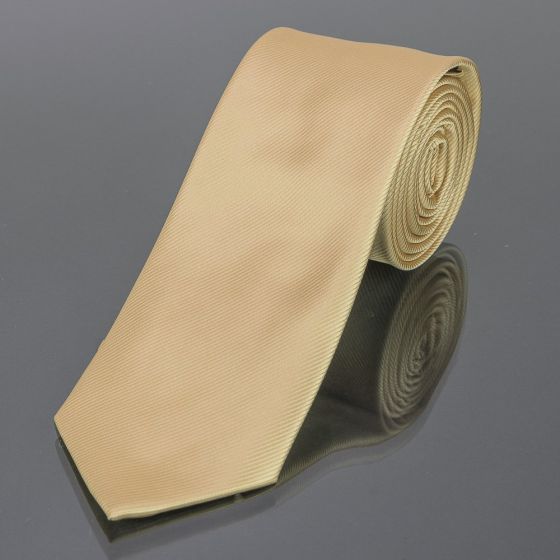 Kravata pánská AMJ jednobarevná KU0047, zlatá