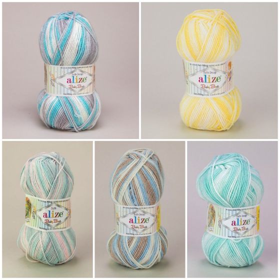 Pletací příze Alize BABY BEST BATIK, melírovaná, antipillingová, 100g/240m