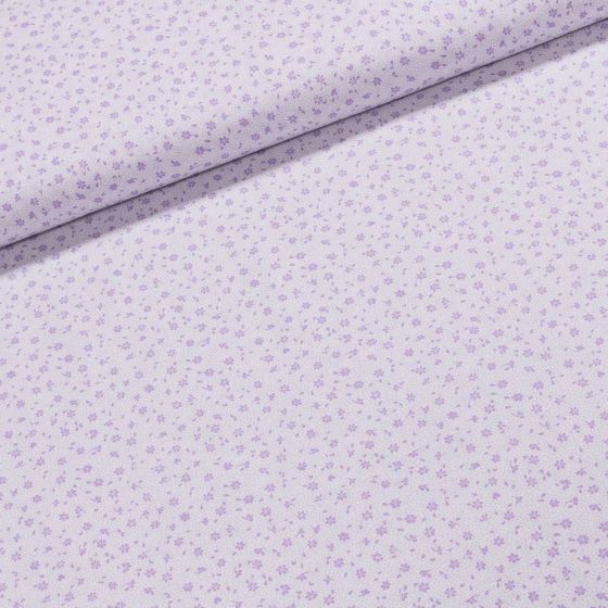 Bavlněné plátno Valerie VA003/13 fialové květinky na bílé, š.160cm (látka v metráži)