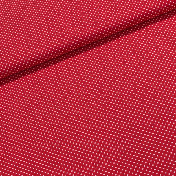 Bavlněné plátno Jolana JO004/01 bílý puntík na červené 2 mm, š.150cm (látka v metráži)