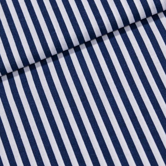 Bavlněné plátno Jolana JO003/02 modrý a bílý proužek 5mm, š.160cm (látka v metráži)